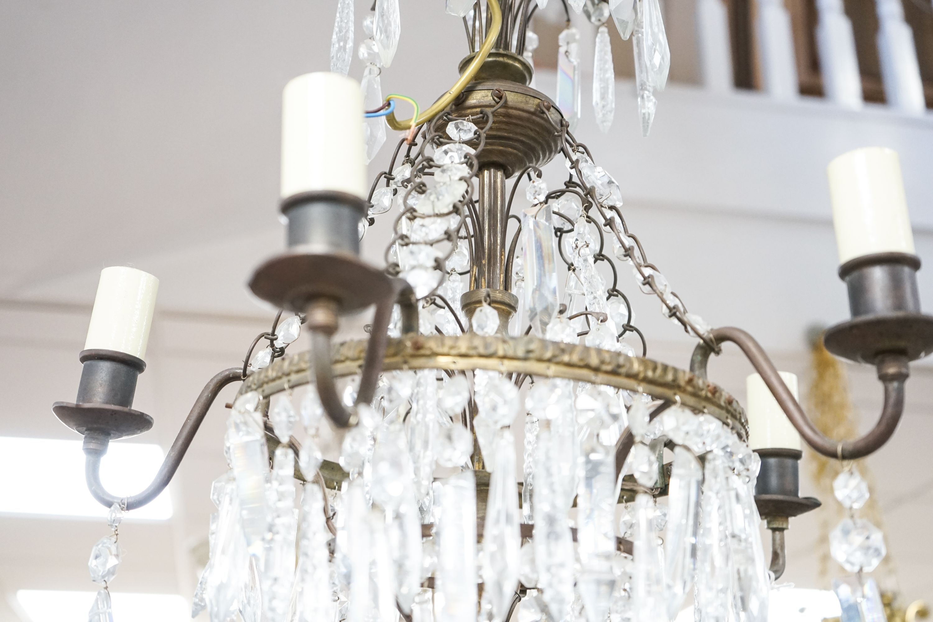 A five branch chandelier, approx height 59cm
